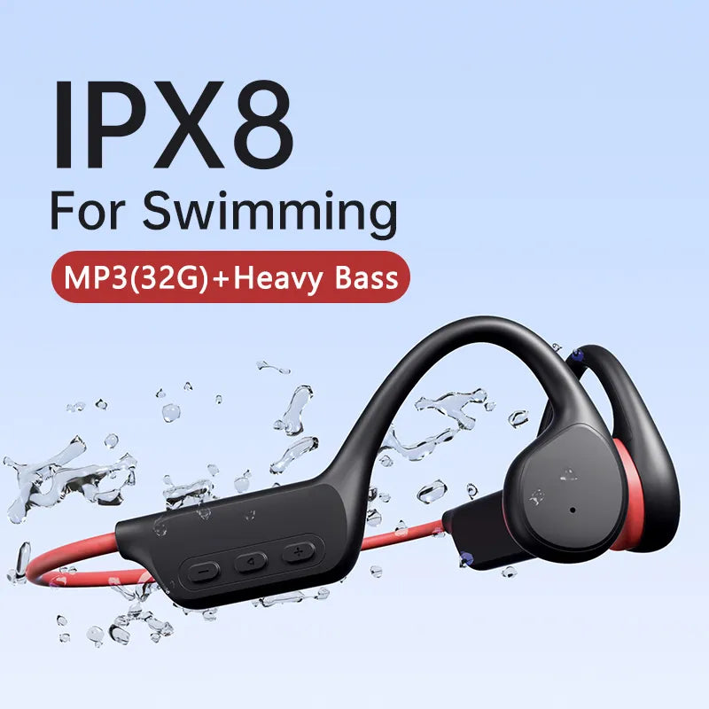 Bone Conduction Earphones Bluetooth Wireless IPX8 Waterproof MP3 Player Hifi Ear-hook Headphone With Mic Headset For Swimming Bone Conduction Earphones Bluetooth Wireless IPX8 Waterproof MP3 Player Hifi Ear-hook Headphone With Mic Headset For Swimming